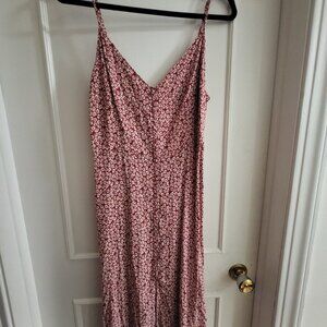 Abercrombie & Fitch Red Floral Midi Slip Dress - XL